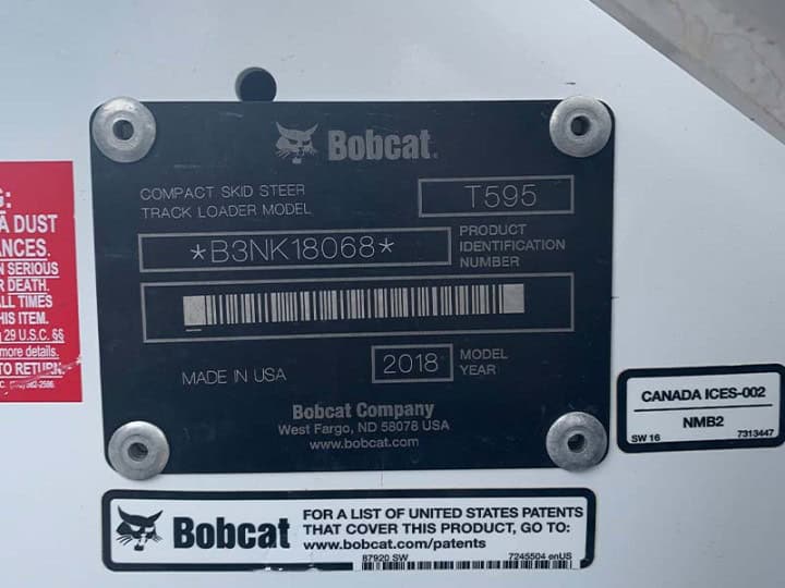 Buy a Used 2018 T595 BOBCAT COMPACT TRACK LOADER - KC Bobcat