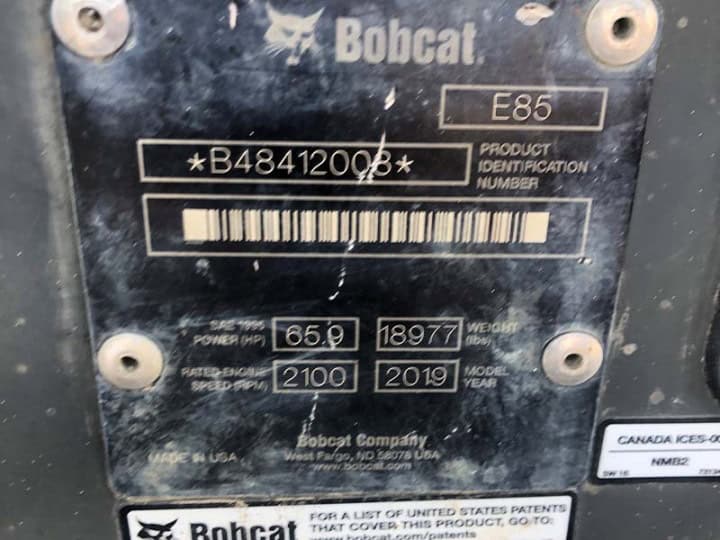 Buy a Used 2018 E85 BOBCAT COMPACT EXCAVATOR - KC Bobcat