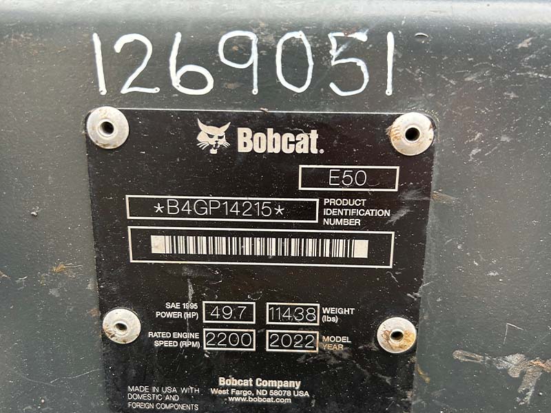 Buy a Used 2021 E50 BOBCAT COMPACT EXCAVATOR - KC Bobcat