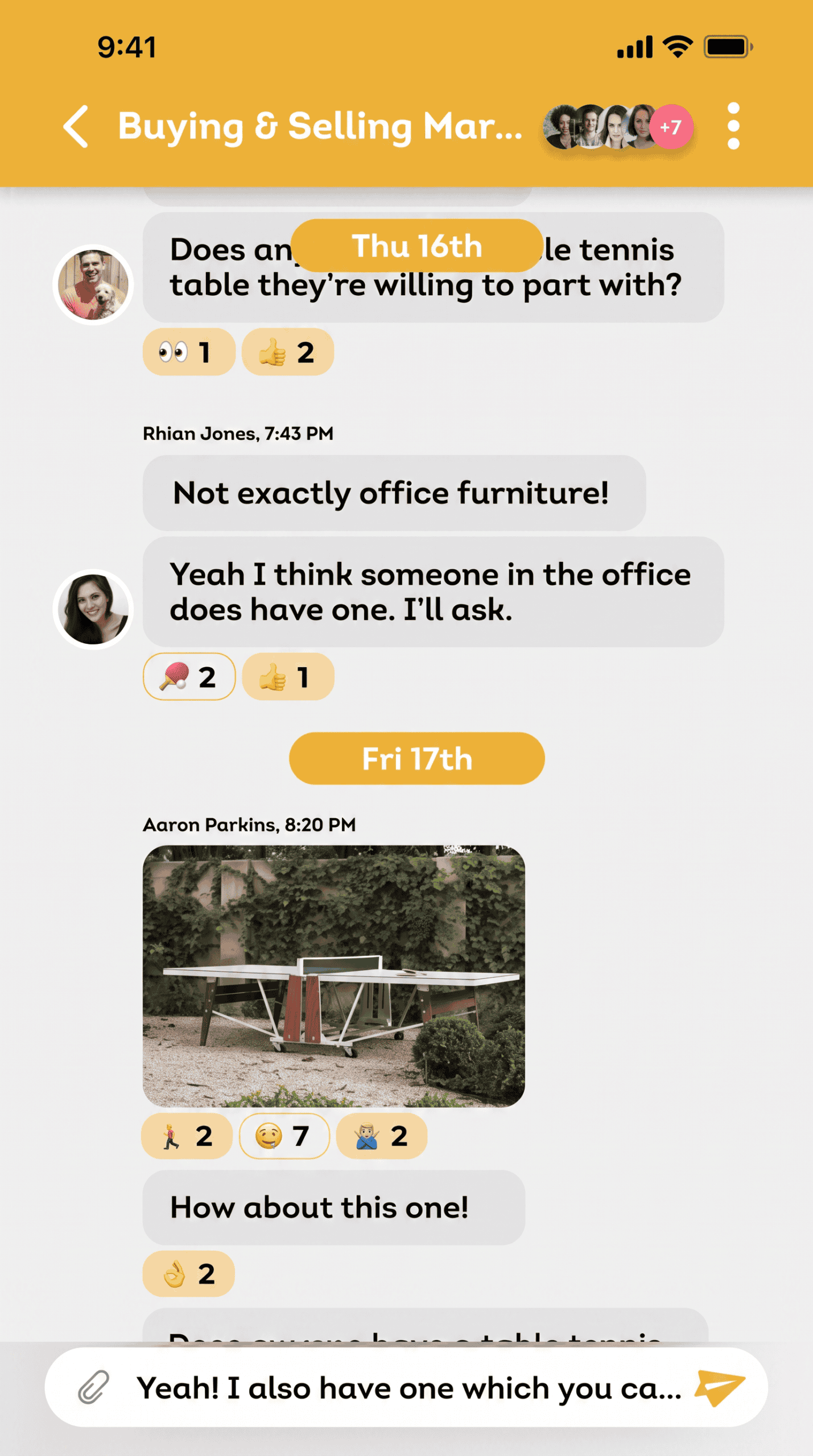 Group chat in the campus app