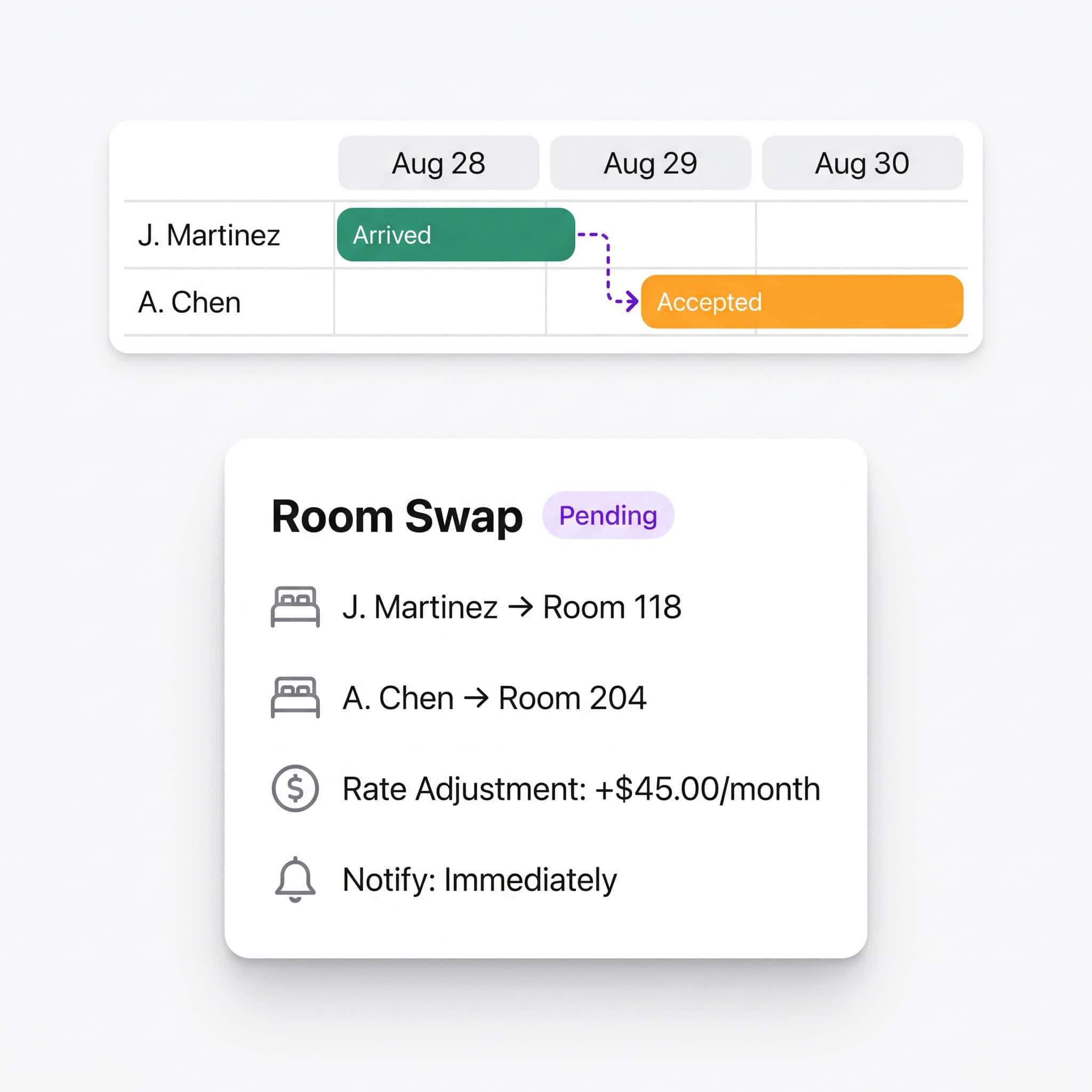 Drag and drop room planner mid-swap