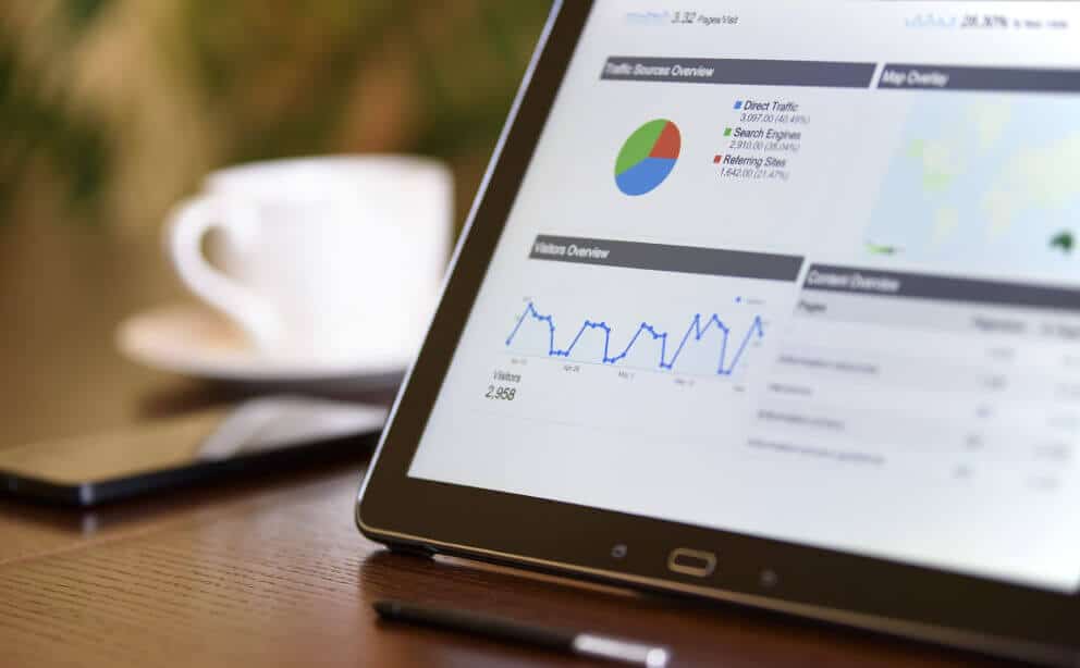 パソコンにグラフが映し出されている写真