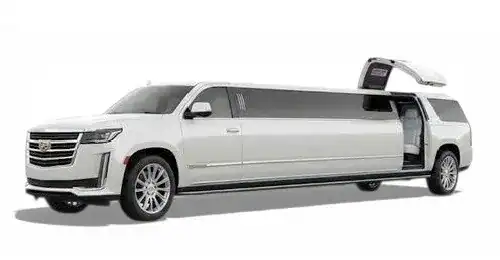 white cadillac escalade limousine