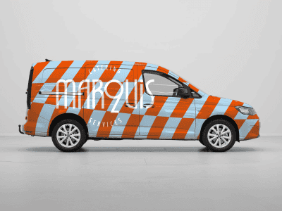 Bedrijfsauto van Marquis Catering Services met logo en branding