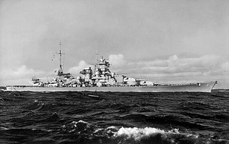 German battleship Scharnhorst at sea during World War II, a key warship of the Kriegsmarine known for its Atlantic operations.
