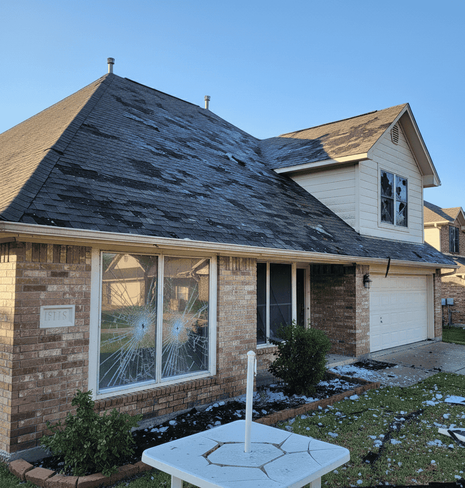 Hail damage example