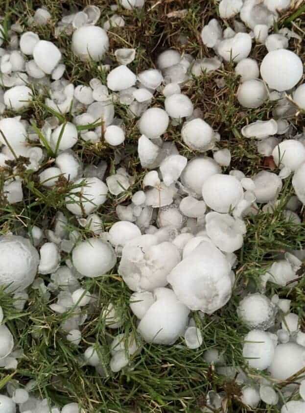 hail of different sizes