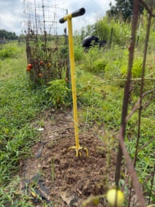 Yellow hand tiller