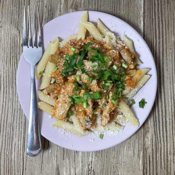 The much loved penne alla vodka with chicken recipe.