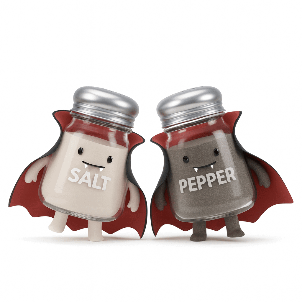 Salt and Pepper Halloween Colouring Sheet