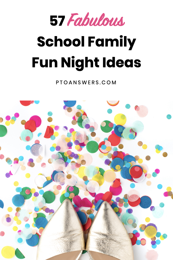 Party shoes adopt of colorful paper confetti at school event