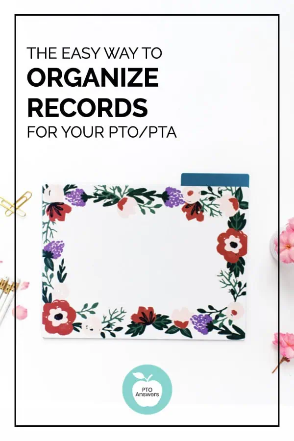 floral file folder with office supplies on white background