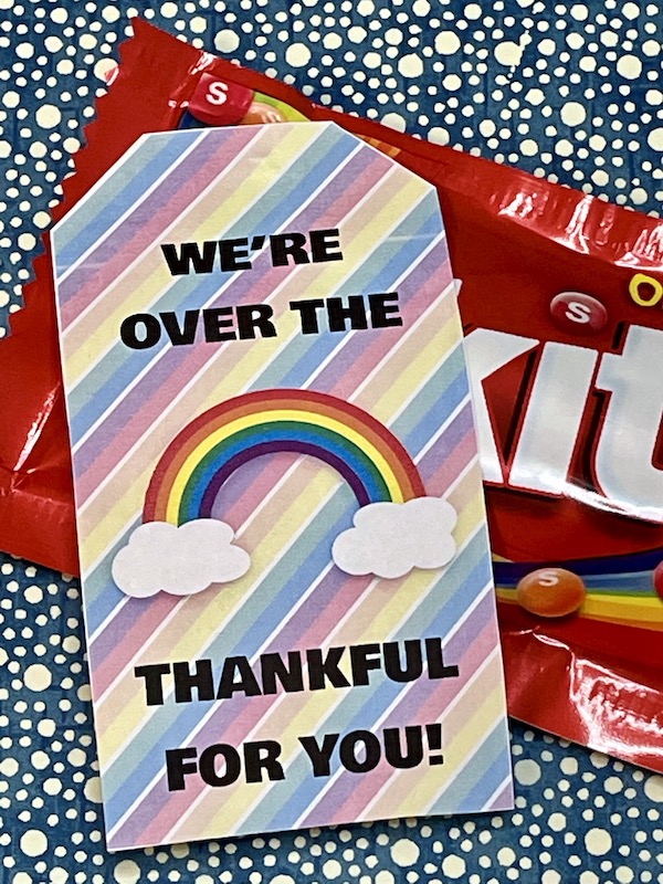 Over the Rainbow Themed Appreciation Printable Gift Tag Set