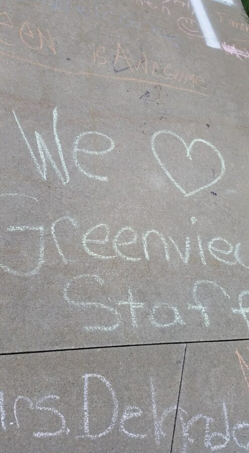 Budget Friendly Teacher Appreciation Ideas 1 chalk drawing on school sidewalk