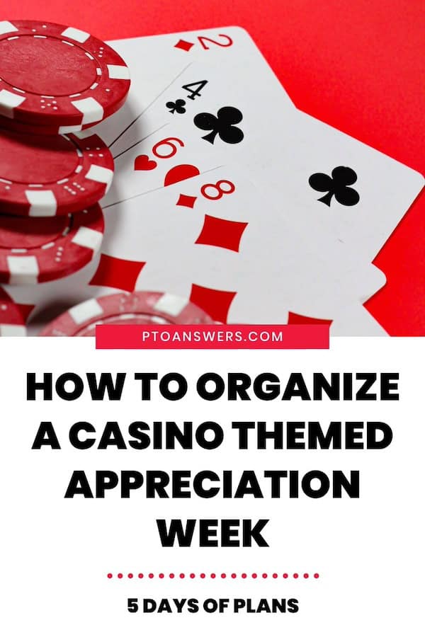 playing cards and casino chips on red background with tex overlay