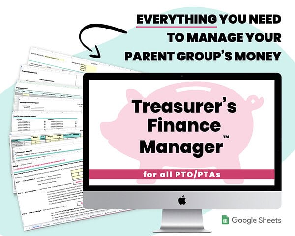 How to Start a PTO Mini Grant Program for Teachers 1 screenshots of finance management program with image displaying program name with pig icon and text overlay