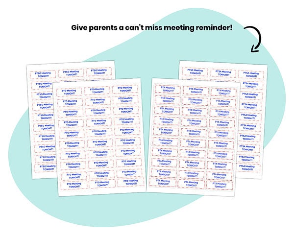 7 Steps to Better PTO Meetings 1 colorful pto Secretary resources computer screen with text overlay atop blue shape