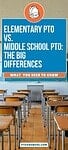 'middle school pto: the big differences. what you ned to know' atop images of locker filled hallway