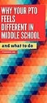'why your pto feels different in middle school and what to do' atop colorful geometric background
