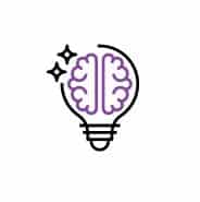 Icon of Human brain in light bulb