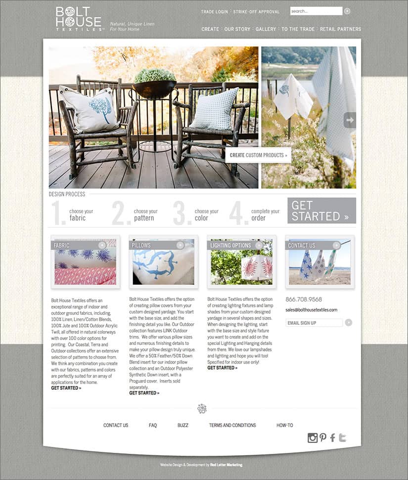 Bolt House Textiles Website |Red Letter Marketing