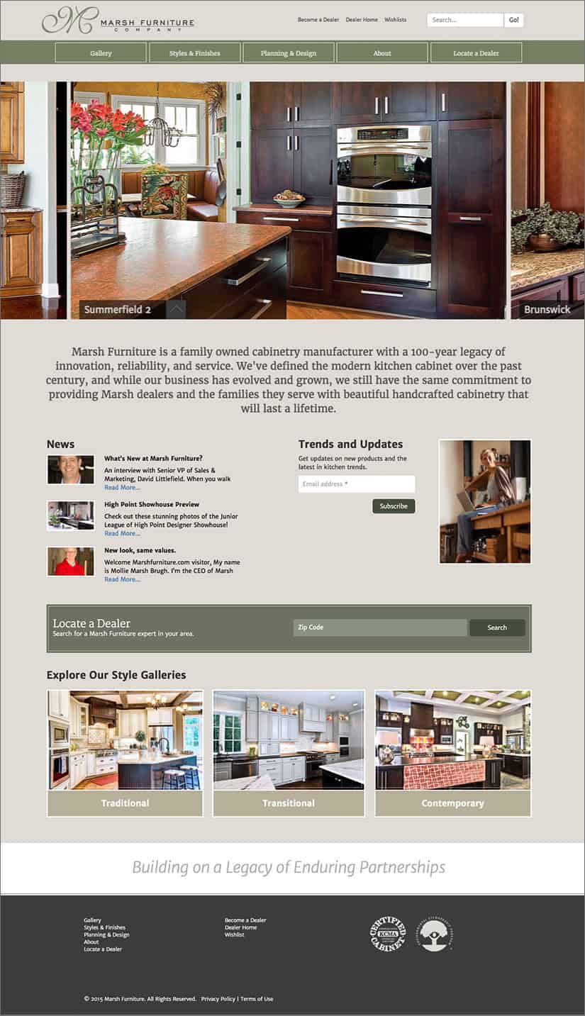 Marsh Furniture Website | Red Letter Marketing |Greensboro