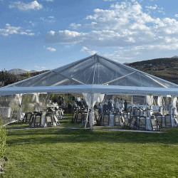 40' x 40' Hip Clear Top Tent