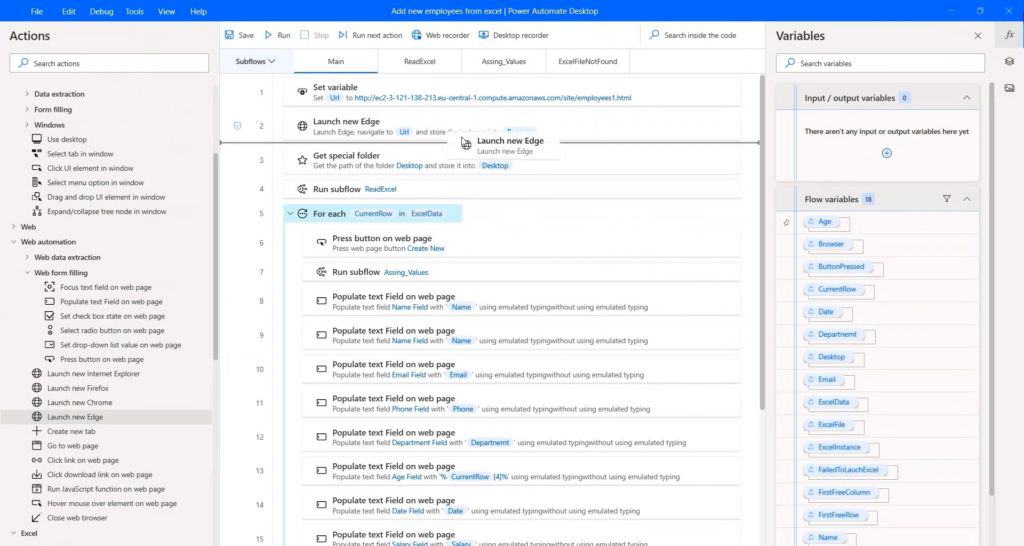 Microsoft Power Automate vs UiPath - User Interface of Power Automate