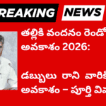 తల్లికి వందనం రెండో విడత అవకాశం 2026: డబ్బులు రాని వారికి మరో అవకాశం – పూర్తి వివరాలు