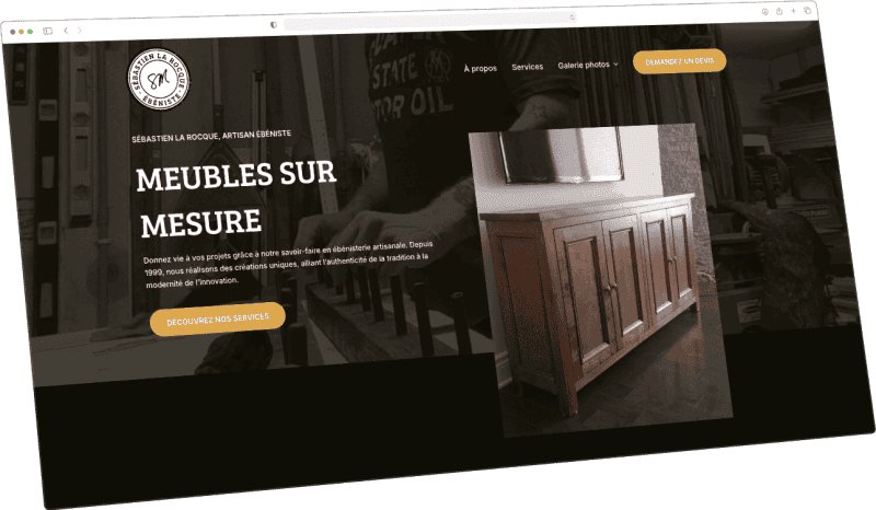 Sébastien La Rocque, Artisan ébéniste