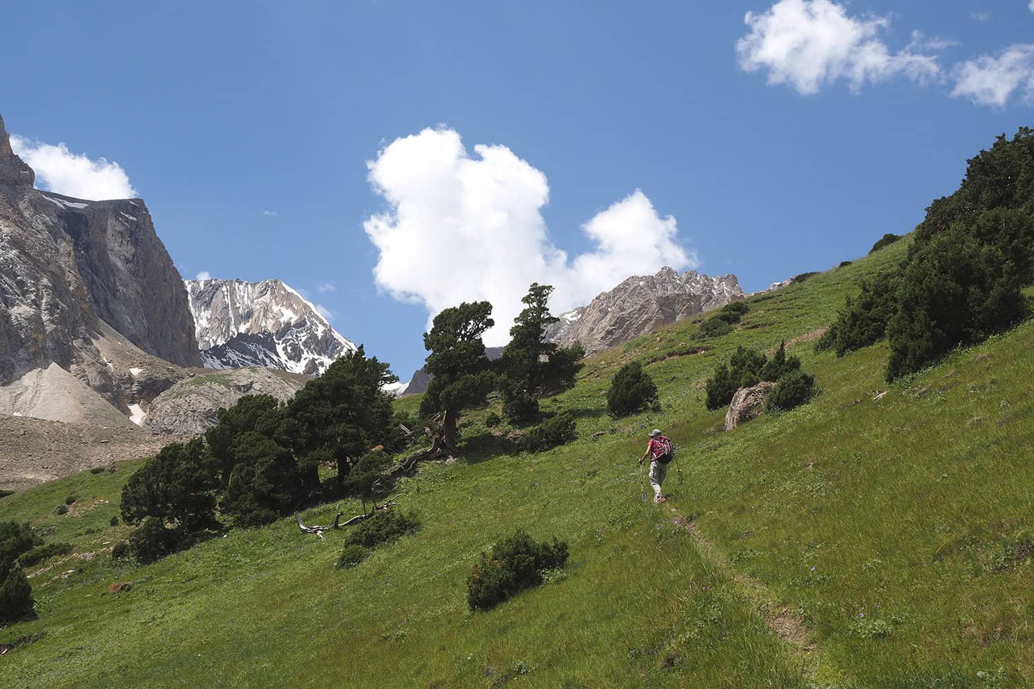 To Ak Tubek Pass Trekking Turkestan Mountains Kyrgyzstan