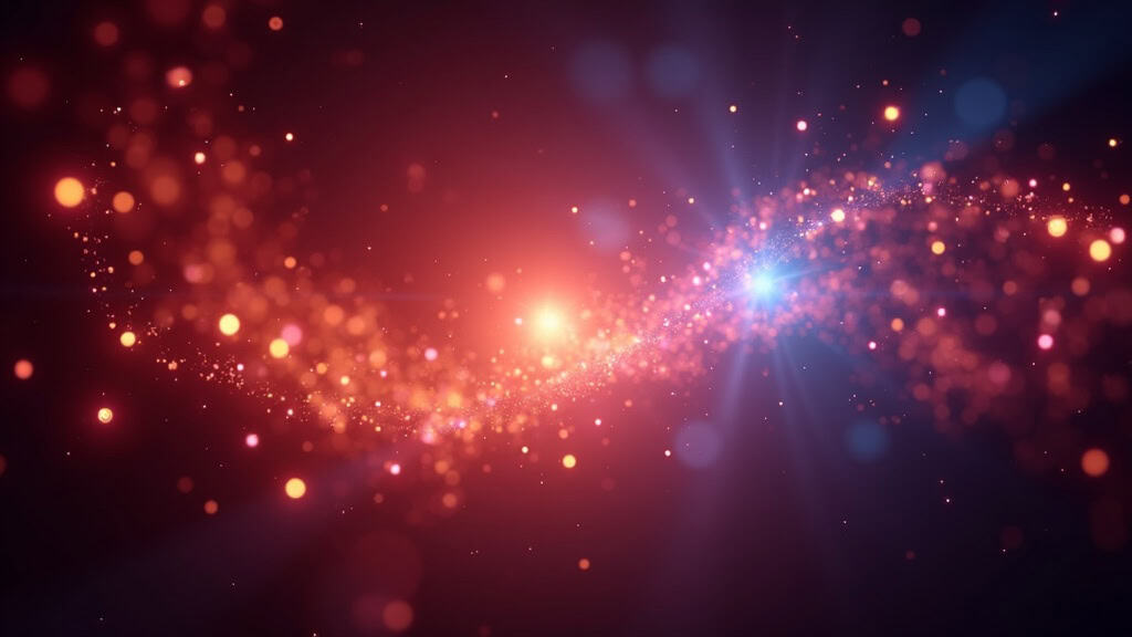 A swirl of vibrant theater lights with numbers subtly integrated into the background, symbolizing the fusion of numerology and the performing arts.