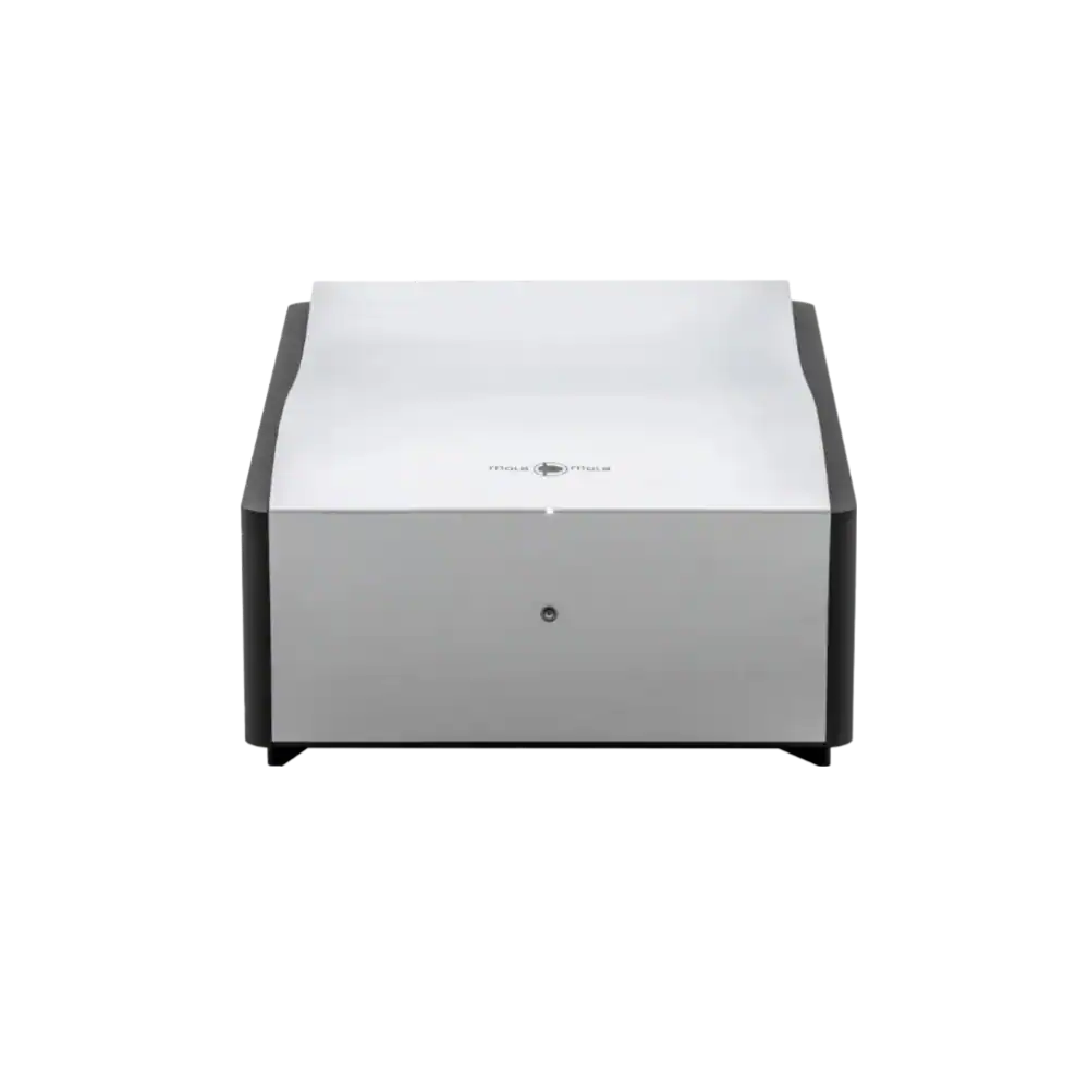 Amplificateur monobloc Mola-Mola Ossetra vu de face sur fond transparent