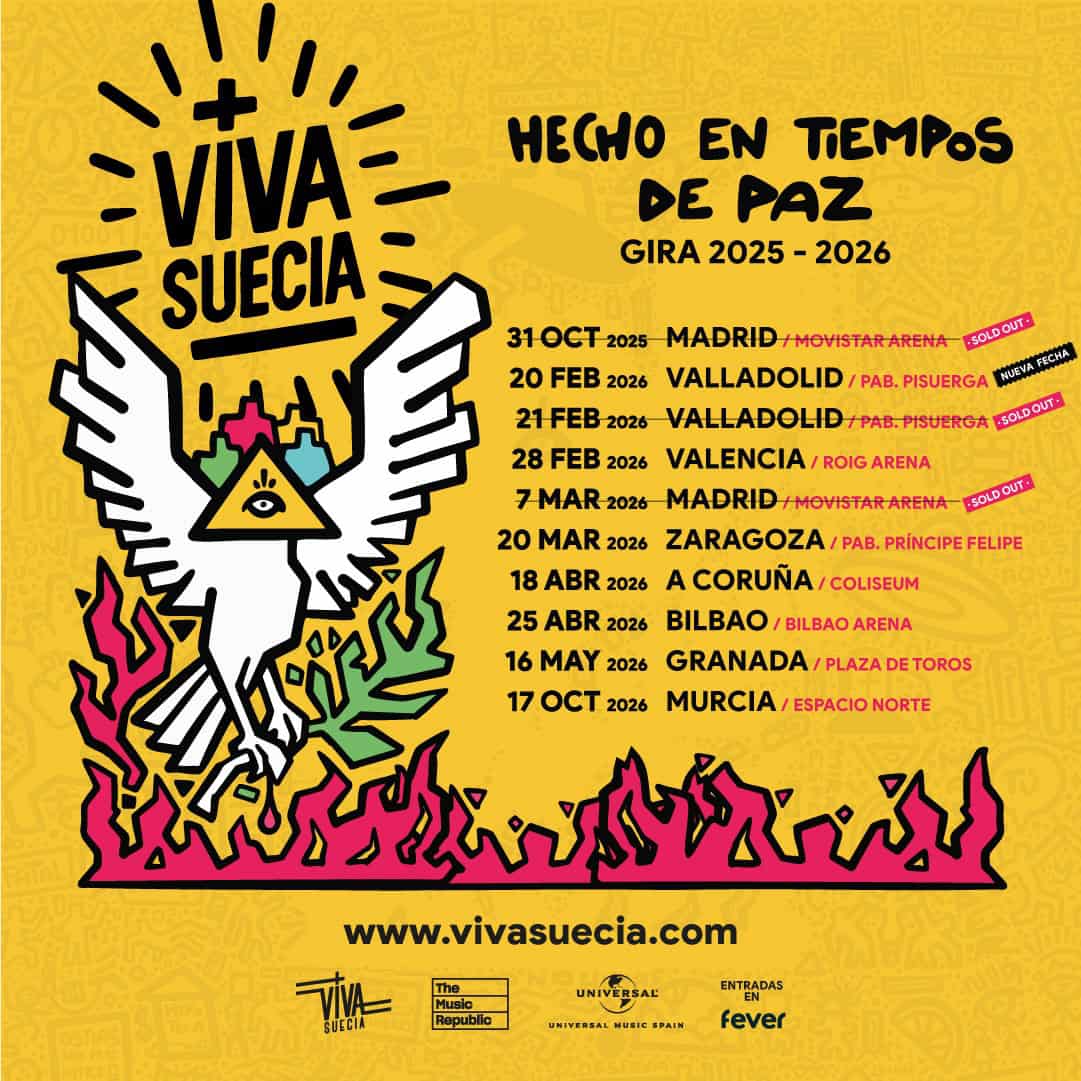 Viva Suecia arrasa con su gira Hecho en Tiempos de Paz, superando las 80.000 entradas vendidas en menos de 24 horas