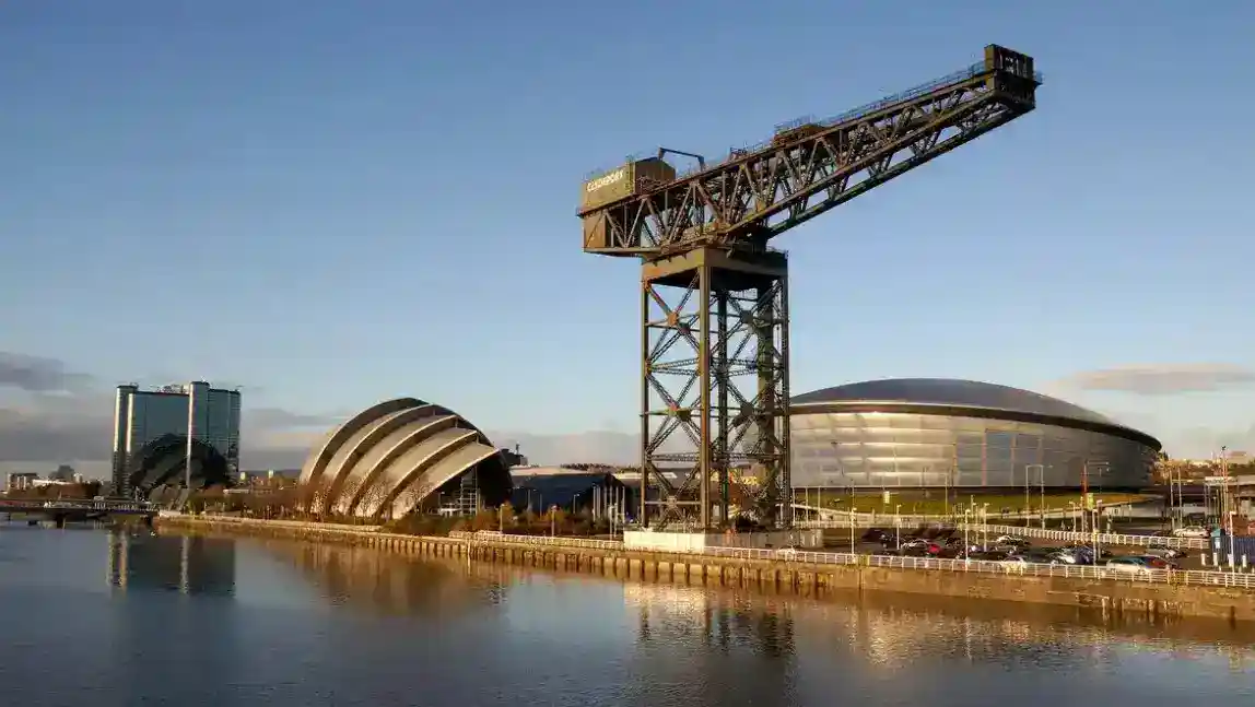 Glasgow modern architecture river crane