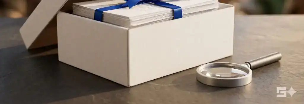 A pristine white evidence box secured by an electric blue ribbon on a slate desk, symbolizing the precise legal burden of proof required in a wrongful death claim.