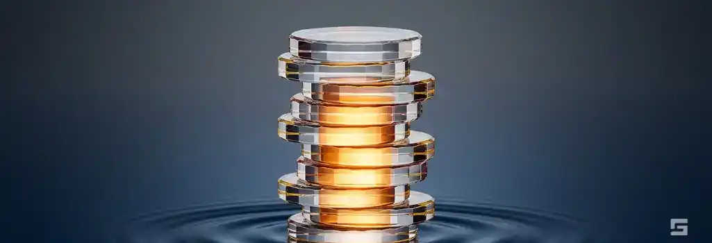 A clear glass financial ledger illuminated by a warm amber glow on a deep navy blue background, representing the calculation of lost wages. Personal injury resources from Northern New Mexico firm Grano Law Offices, P.C.