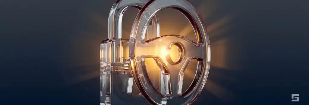 A clear glass lock mechanism and steering wheel glowing with warm amber light on a slate gray background, symbolizing the legal defense against unlawful entry and vehicle theft charges. Criminal defense guidance from Grano Law Offices, P.C.