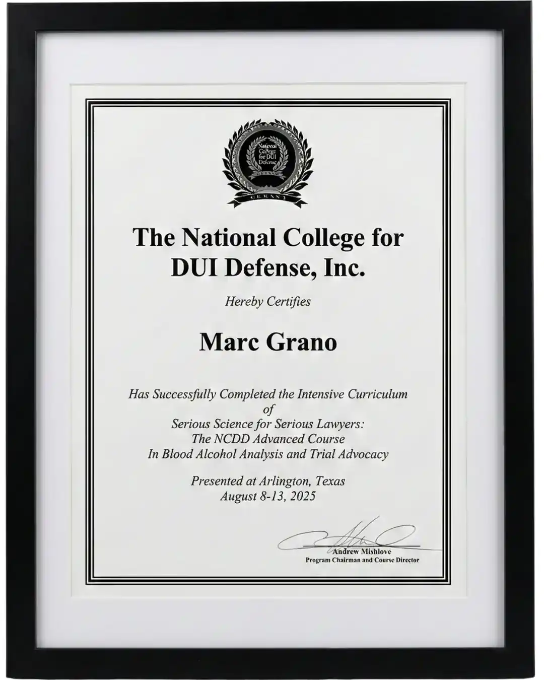 NCDD Blood Alcohol Analysis and Trial Advocacy - Marc A. Grano