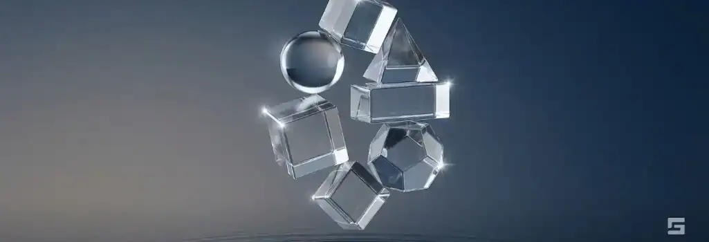 Multiple clear glass geometric blocks suspended over water, representing the variety of personal injury cases handled by Grano Law Offices, P.C.
