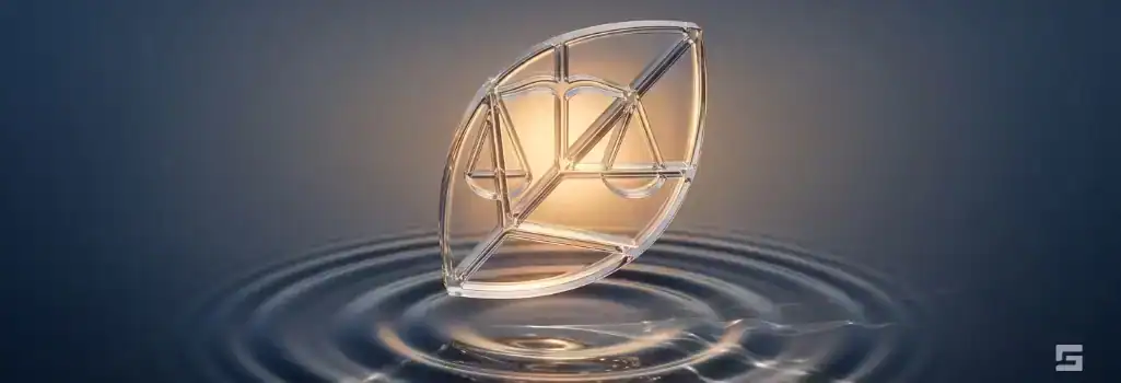 Intersecting clear glass paths over dark water illuminated by a warm amber glow, representing a motor vehicle collision intersection. Personal injury litigation resources by Santa Fe firm Grano Law Offices, P.C.