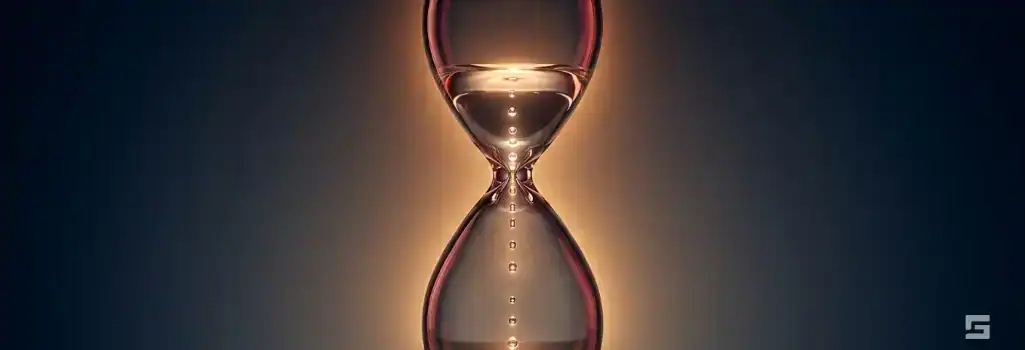 A clear glass hourglass with flowing water droplets illuminated by a comforting amber light, representing the timeline of a wrongful death lawsuit. Civil litigation guidance by Grano Law Offices, P.C.