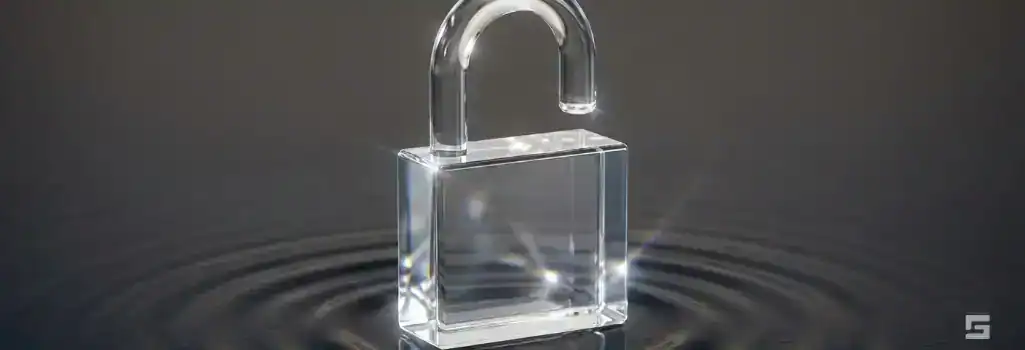 A clear glass unlocked padlock over a slate gray background, symbolizing securing release from jail. Grano Law Offices, P.C. criminal defense resources.