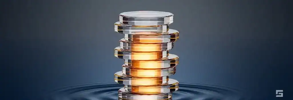 A clear glass financial ledger illuminated by a warm amber glow on a deep navy blue background, representing the calculation of lost wages. Personal injury resources from Northern New Mexico firm Grano Law Offices, P.C.