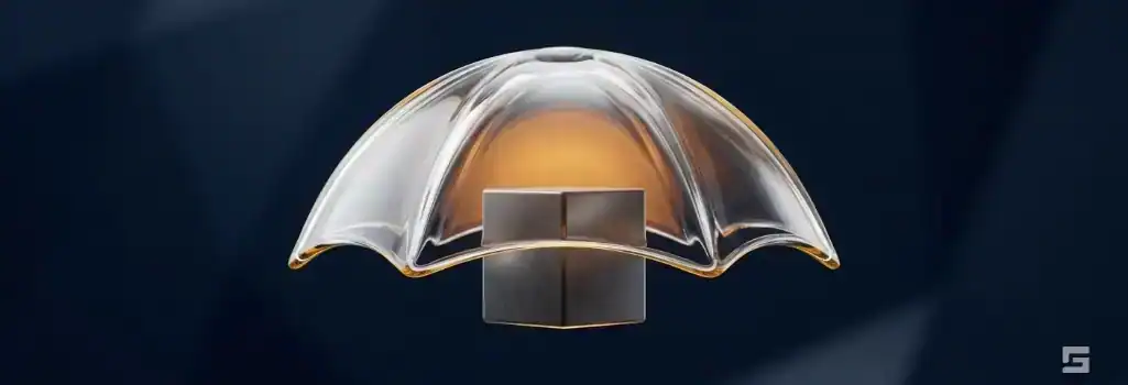A clear glass canopy providing a protective amber glow over a geometric shape on a navy blue background, representing uninsured motorist coverage. Auto accident legal resources by Grano Law Offices, P.C.