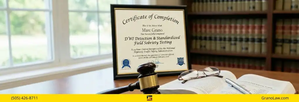 Marc Grano Completes NHTSA-Recognized DWI Field Sobriety Training