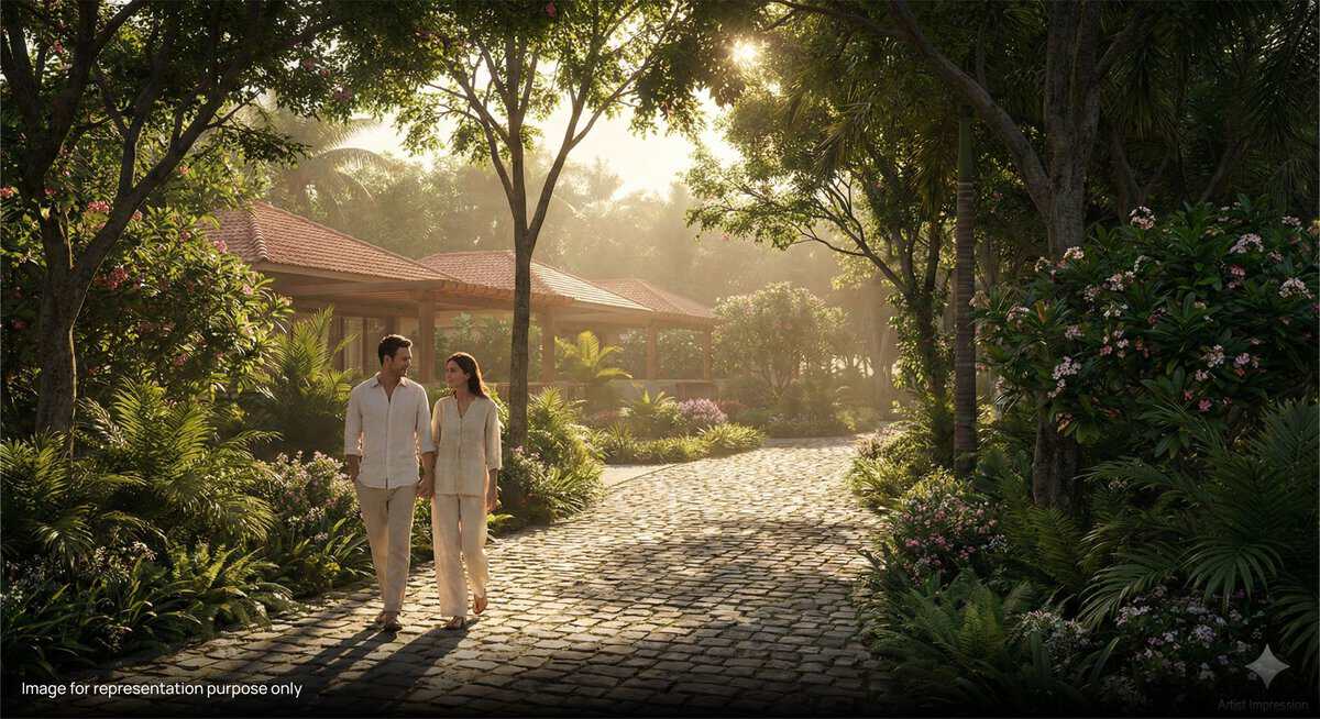 Walking trails on-site at Peninsula Alibaug Third Coast NA villa plots