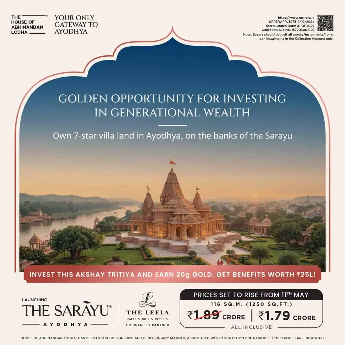 The Sarayu Ayodhya HOABL villa plots