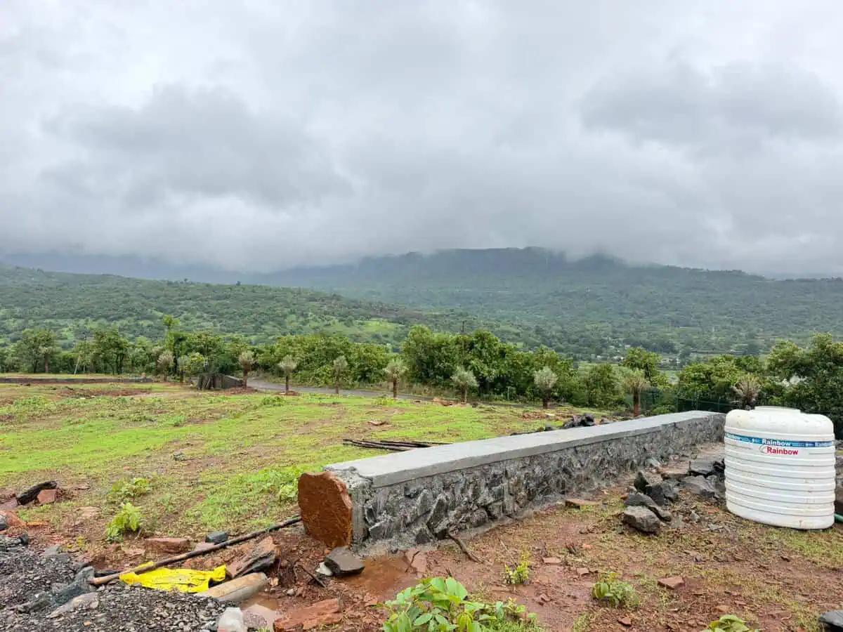 Mountain view from Aquamont Lonavala farmhouse plots site