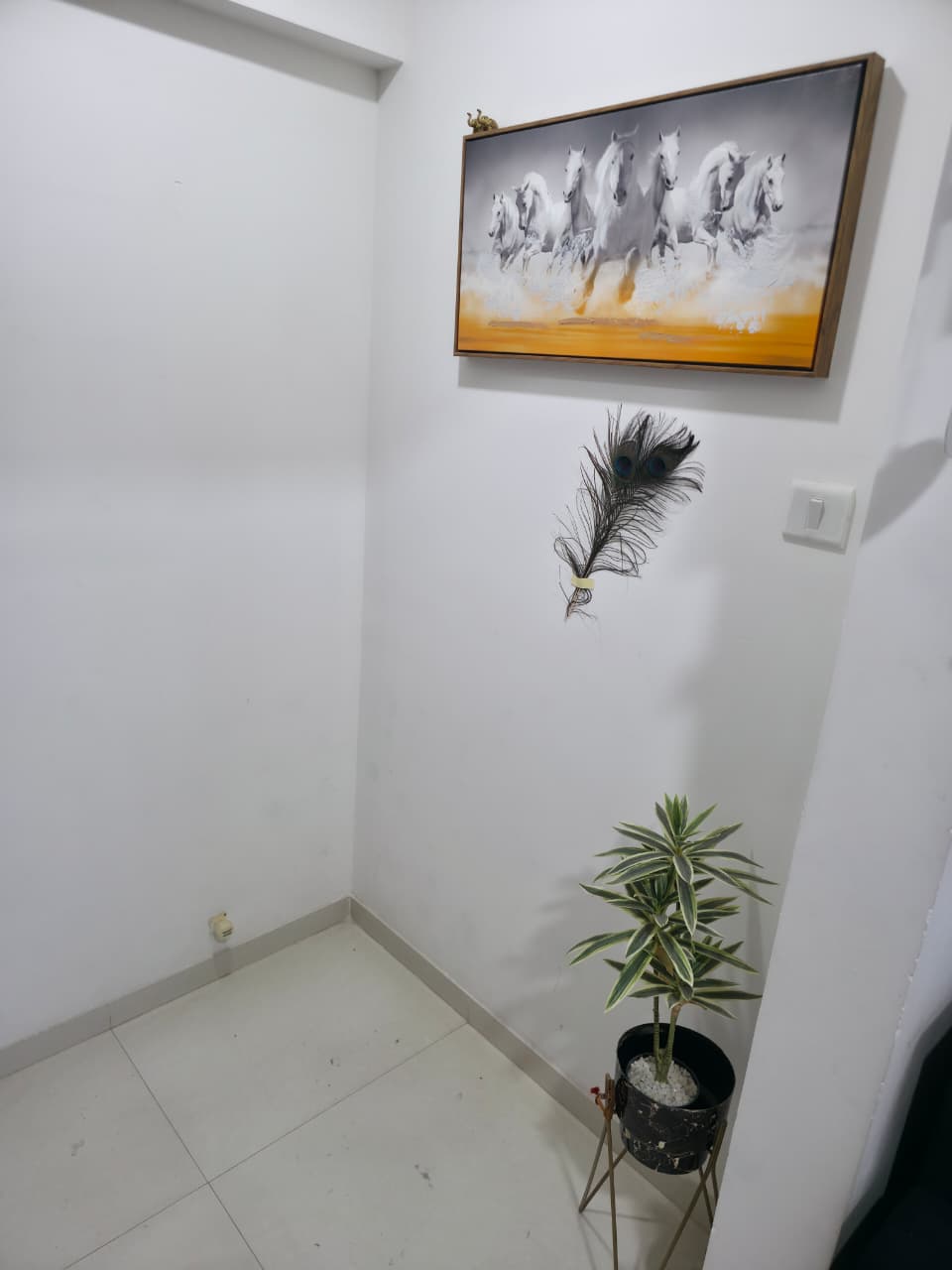 Entrance foyer with wall art in fully furnished GK Aarcon Punawale flat